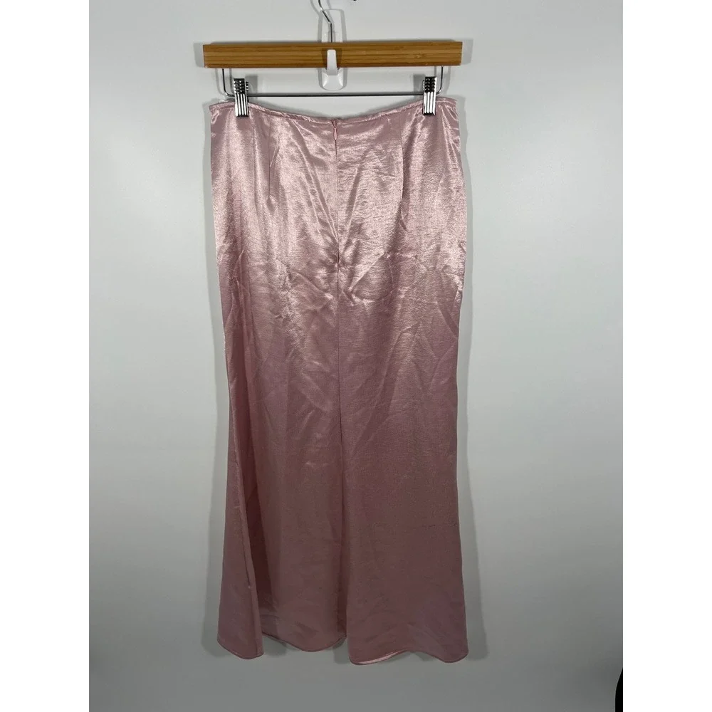 Coquette Balletcore Romantic Feminine Womens Maxi Skirt‎ M Pink Minimalist